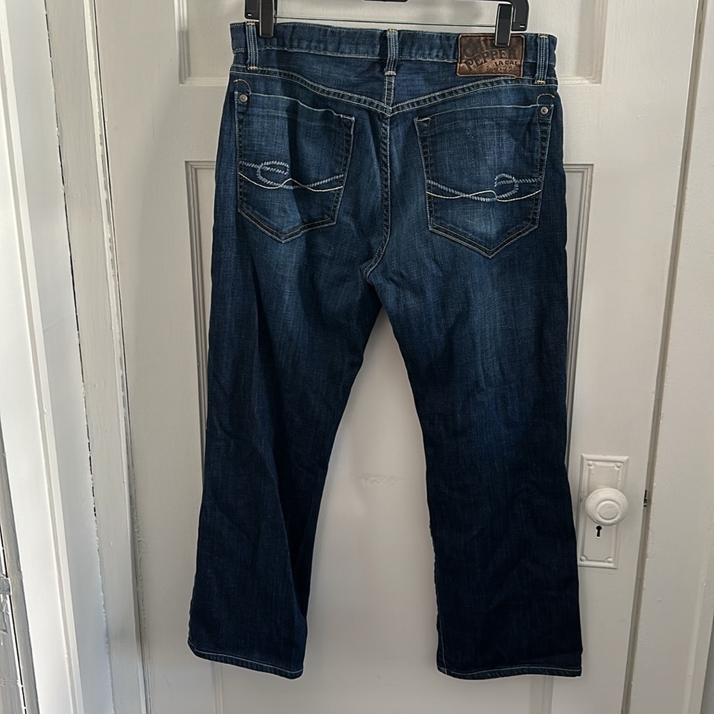 Chip & Pepper Picklewagon Straight Leg Dark Wash Jeans 34 HEMMED SHORT